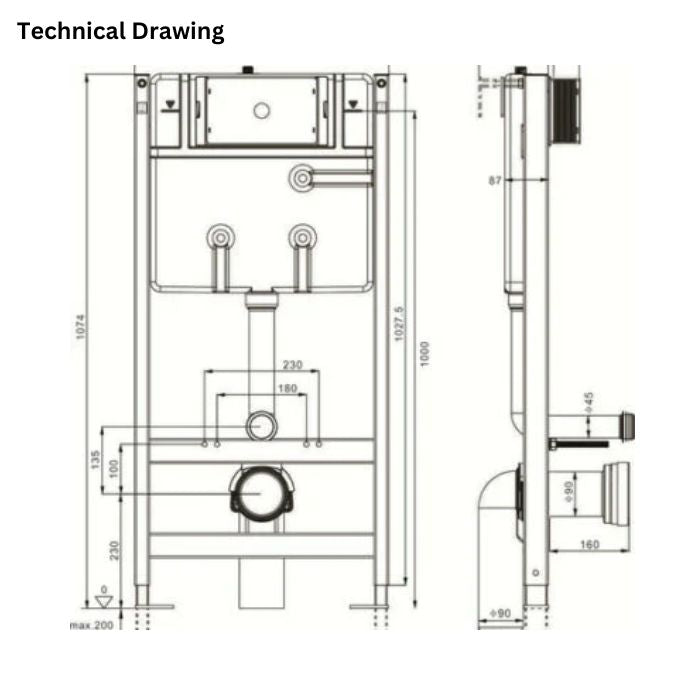 Concealed Wall Hung Tank With Frame